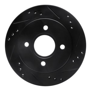 Ford Contour Brake Rotor (1) - Rear Right - R1 Concepts - Drilled & Slotted - Black - `95-`04